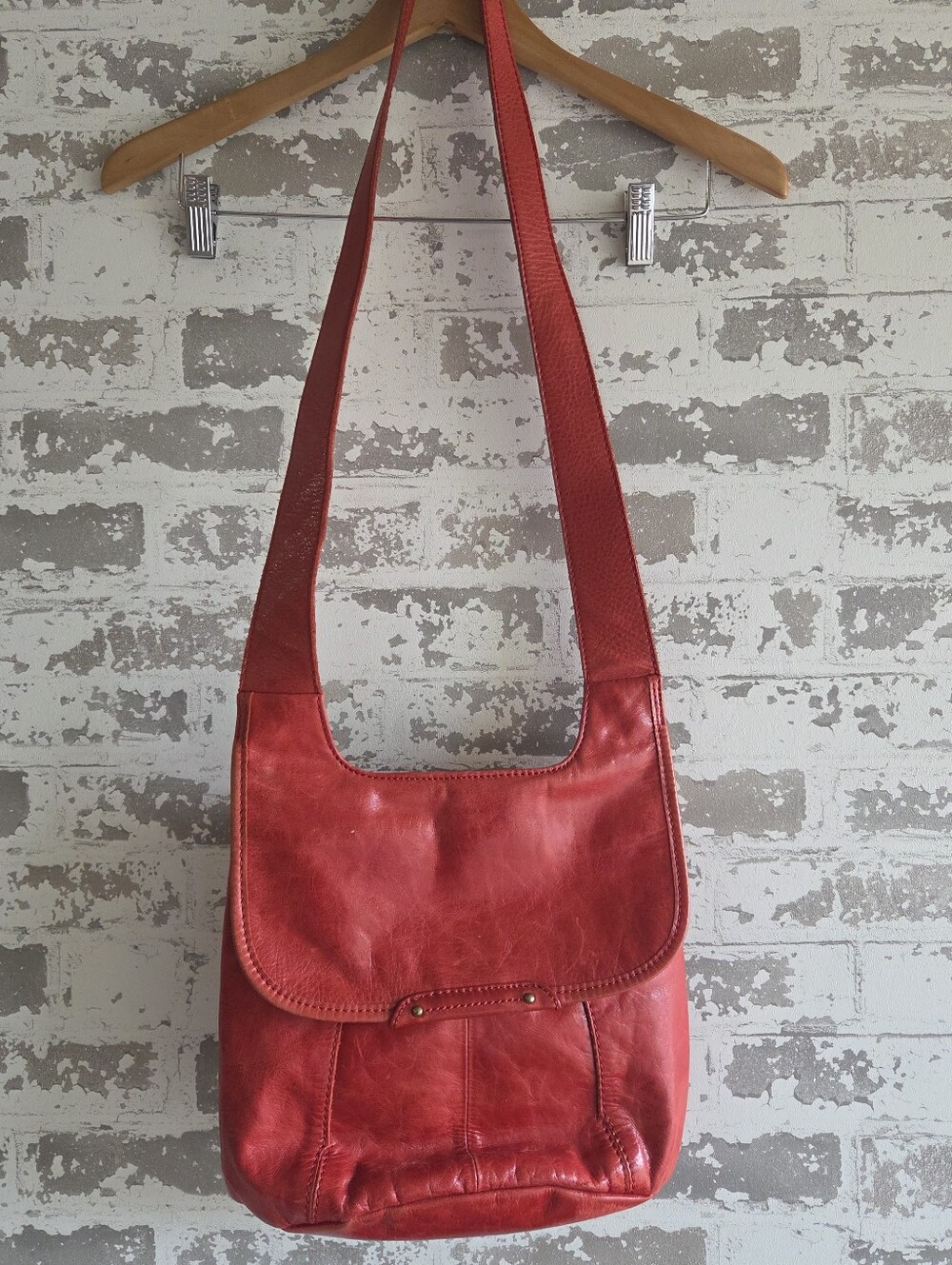 Hobo The Original Red Leather Crossbody Bag